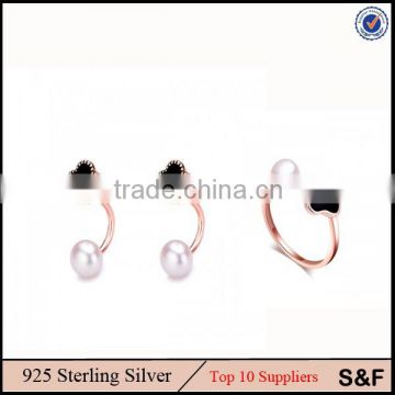 Selection Of Freshwater Pearl Earring And Ring Set 925 Silver Fine Jewelry China