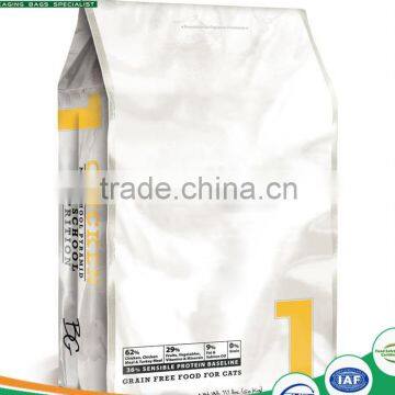 aluminum foil snack pouch with zipper flat bottom laminated foil cat food bags