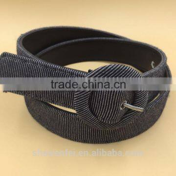 Fashion Covered Button Buckle PU Belt photo-2