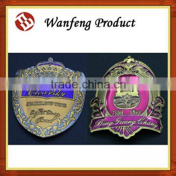 High Quality Metal Wine & Beer Sticker Label