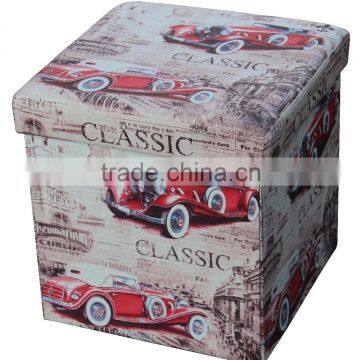 Cool! Hot Sale! Car Printed PVC Folding Storage Ottoman