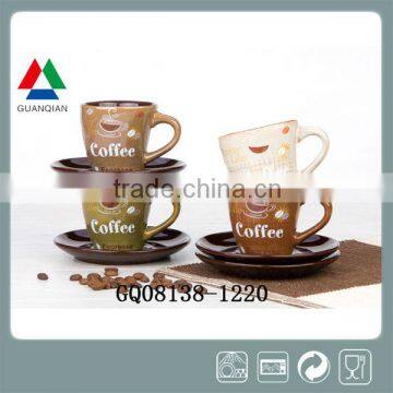 80ml Cheap Bulk Ceramic Coffee Cup and Saucer for Middle-East Countries