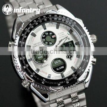 INFANTRY Fashion White Dial Digital Quartz Stainless Chronograph Watch photo-4
