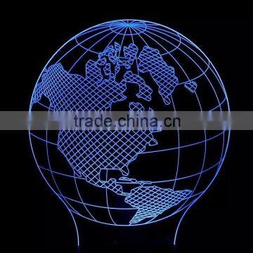 3D Optical Illusion Earth Night Lamp Night Light 10 Colorful LEDs Ultra-thin Acrylic Light Panel AA Battery or DC 5V photo-3