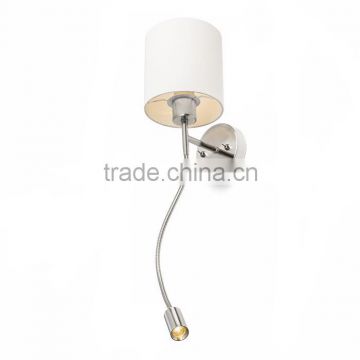 fashion fabric shade and LED light hotel wall lamps