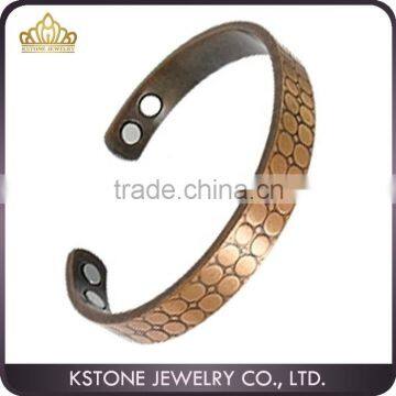 KSTONE Therapy Stone Jewelry Gold Plated Balance Vintage G Style Cuff Magnetic Copper Bangle