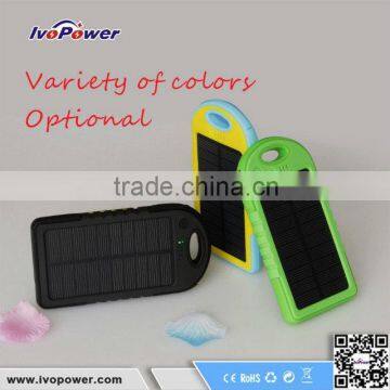 Multi-purpose outdoor travel mini power bank solar charger 5000mAh