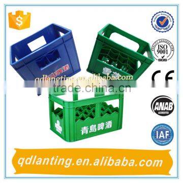 high quality turnover beer crate /plastic divide crate for bottle with handle