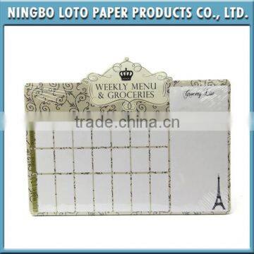 Customized Weekly Menu Note Pad with Magnet