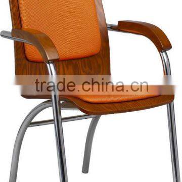 mahogany color bentwood orange pvc with solid wood arm meeting guest office Chair Conference Chair A36-Y02