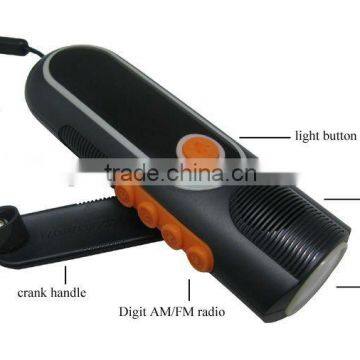 Popular at Japan market digital torch with radio & winding up flashlight charger & dynamo flashlight (XLN-704)