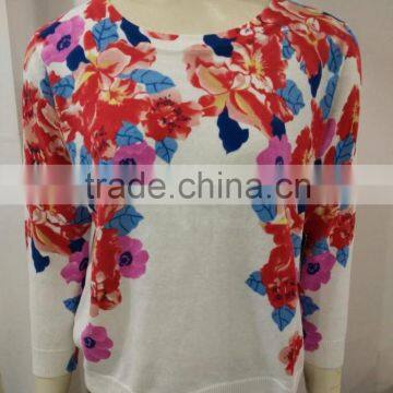 ladies' knitwear with flower print