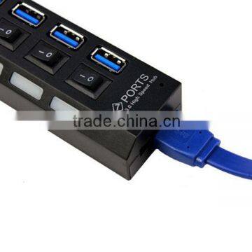 Usb 3.0 Hub Driver 7 Ports With On/Off Switch + AC Power Adapter For Desktop Laptop photo-2