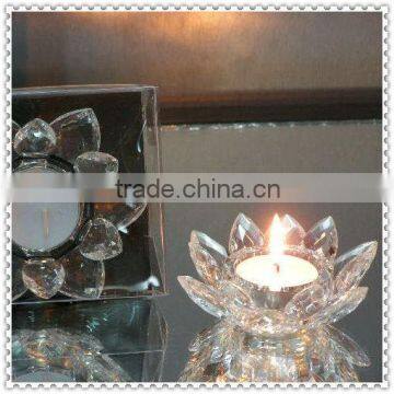 Clear Crystal Lotus Candle Stick for Wedding Favor