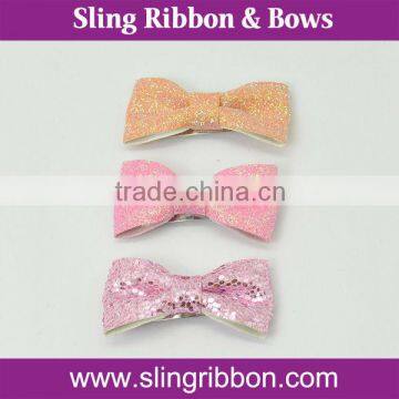 Wholesale Fashion Pink Sparkle Bows with Snap Clips