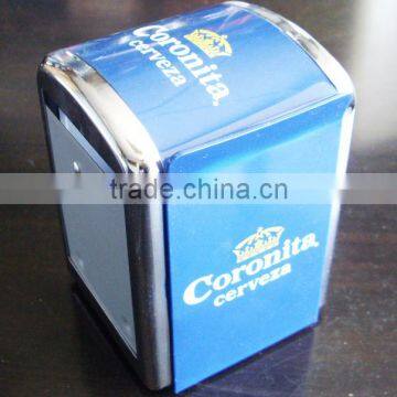 Coronita tin plating fram napkin dispenser with menu holder