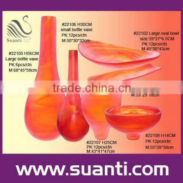 Long neck polyresin vase