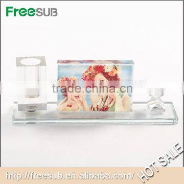Freesub BXP-06 L100*H280*W75mm pen clock set blank sublimation 3d crystal photo frame clock