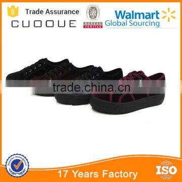 Corduroy Vulcanized Shoes China Women High Top Shoes Canvas Shoes photo-6