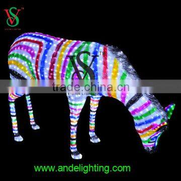 New 3D motif sculpture lighted horse zebra led light for carnival outdoor decoration