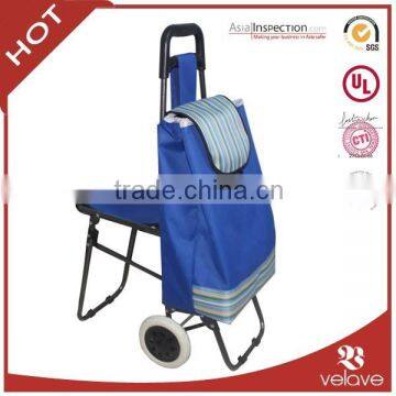 New foldable trolley shopping bag with chair