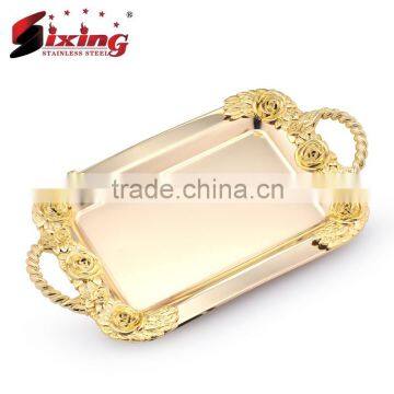 Popular Arab Copper Plated Serving Tray With Two Handles photo-5