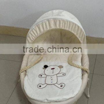 Cream Bear 100% Cotton Moses basket fabric covering