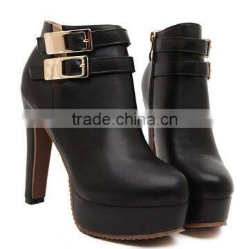 2016 Wholesale Women Ankle Boots Comfortable Chunky Heel Boots PM3168