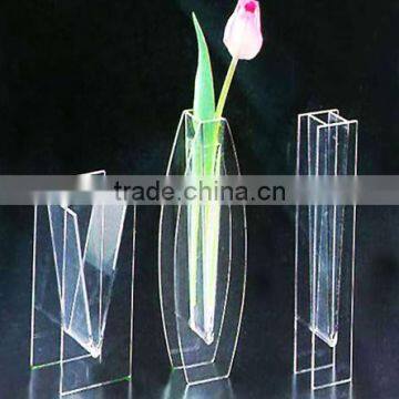 clear crystal vase tall plexiglass flower vase (B-0299)