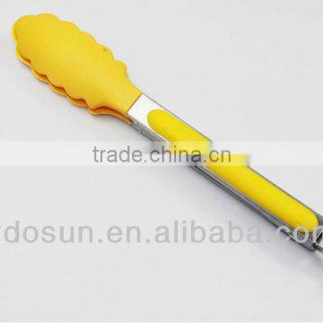 High quality Nylon head stainless steel christmas serving tong with TPR non-slip