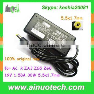 hot selling ZA3 ZG5 ZG8 laptop power charger for ACER 19V 1.58A 30W laptop adapter 5.5x1.7mm