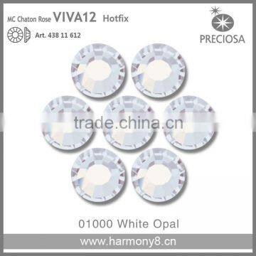 PRECIOSA Flat Back Hot Fix Rhinestones, White Opal MC Chaton Rose VIVA12