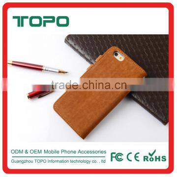 [TOPO] Wholesale Mobile Phone Case Leather Card Slot Stand Flip Cover Wallet Phone Case for IPhone 6 6s Plus photo-3