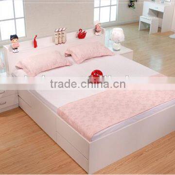 Hot Selling Double Bed With Drawer Cabinet