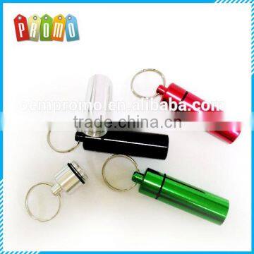 Portable and fashion aluminium pill holder keychain