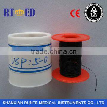 Surgical Black Silk Braided Suture in rolls 5/0