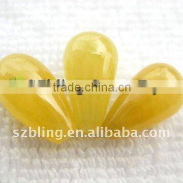 Lowest cost gemstone bead dyed natural yellow jade for jewelry