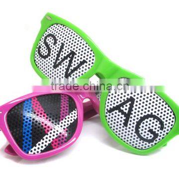 2014 New Collection Flag sunglasses Dioptric Pinhole Glasses With Ostiole lens printing logo on lens Pinhole Glasses (BSP2836)