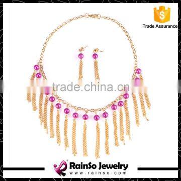 Vintage Tassel Pendant Fashion Rhinestone Metal Statement Necklace