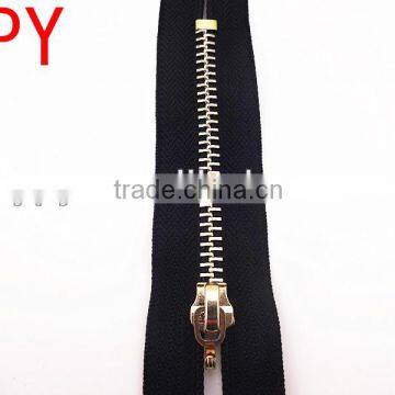 5# Close End light golden metal zipper for bottoms