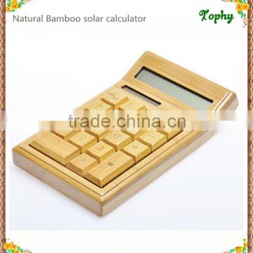 Factory Wholesale solar bamboo calculator handmade bamboo craft calculator made in china