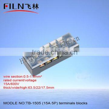 FILN 5 pole metal terminal block TB-1505 15A 5P