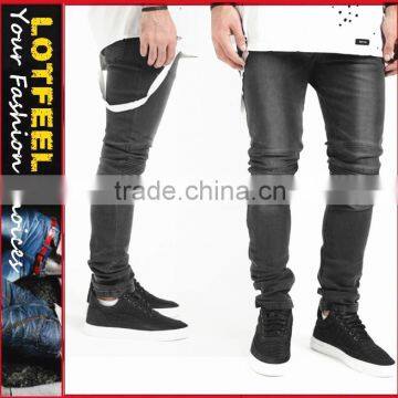 Biker jogger jeans used black for man (lotbike065)(6)