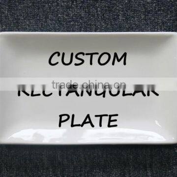 Custom Ceramic Porcelain Fine Bone China Rectangular Dinner Service Plate For Hotel Restaurant