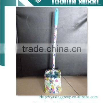 plastic wash brush with flowers printing and holder