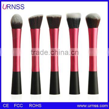 2015 new turned color make up brushes long silicon aluminium handle makeup brush