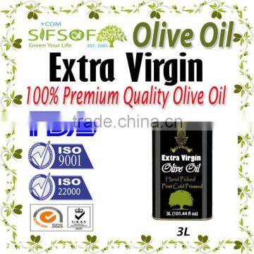 Premium Quality Extra Virgin Olive Oil. Extra Virgin Olive Oil. Pure Natural Extra Virgin Olive Oil. metallic Tin 3L