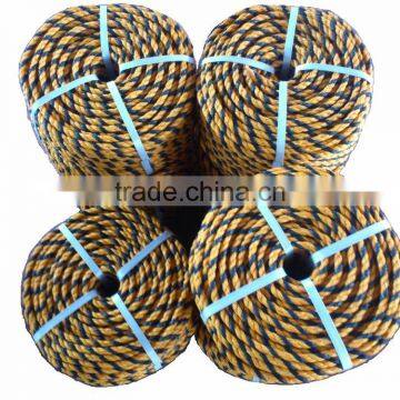 black yellow 6mm diameter pe tiger rope