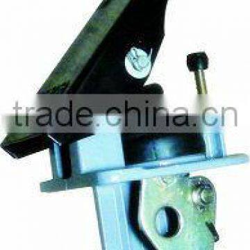 foot throttle control for side dumper truck