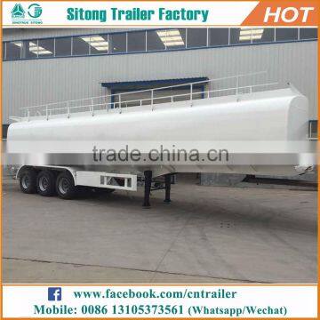 Truck trailer tri axles 45000 liters oil tank trailers 50cbm fuel tank trailer with pump